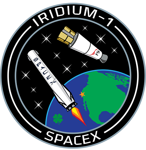 Oficjalny emblemat misji Idridium-1, w którą jest zaangażowany SpaceX