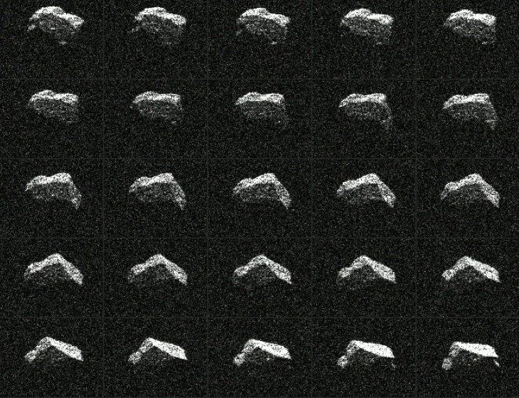Kompozycja została stworzona z 25 zdjęć planetoidy 2017 BQ6 wykonanych 7 lutego 2017r.