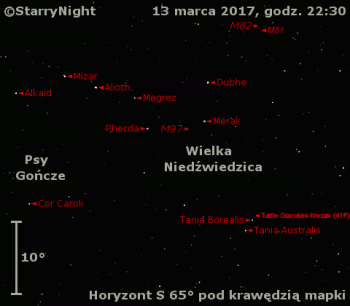 Położenie komety 41P/Tuttle-Giacobini-Kresak w trzecim tygodniu marca 2017 r.
