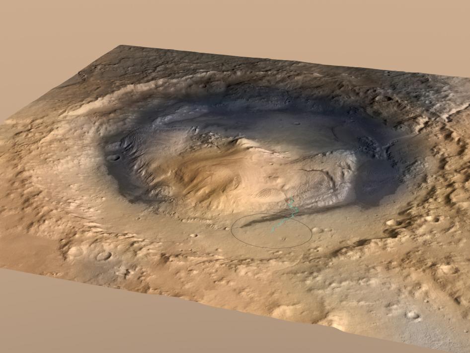 Góra Sharpa położona wewnątrz krateru Gale.
