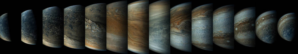 Sekwencja zdjęć wykonanych przez Juno