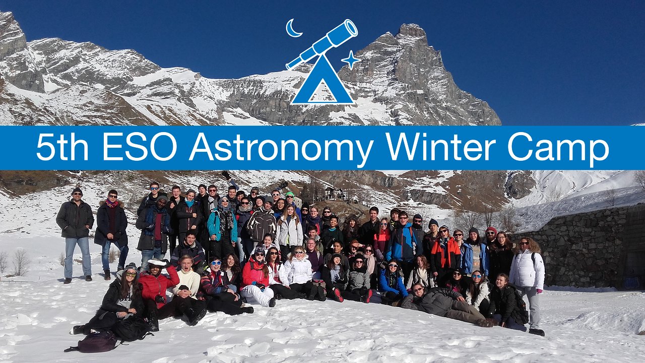 Uczestnicy ESO Astronomy Camp zorganizowanego w 2016 roku przez ESO i Sterrenlab w Astronomical Observatory of the Aosta Valley w Saint Barthélemy. 
