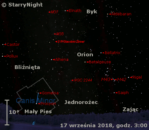 Położenie komety 21P/Giacobini-Zinner w trzecim tygodniu września 2018 r.