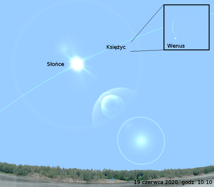 Położenie Księżyca i Wenus 19 czerwca 2020 r.